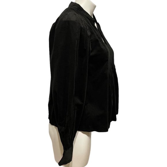 Banana Republic Factory Black Corduroy V Neck Long Sleeve Peplum Top NWT - Picture 4 of 9